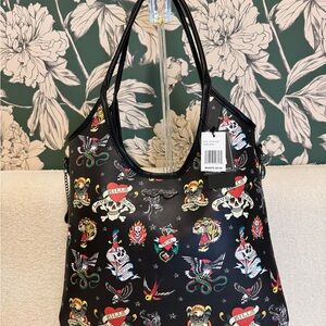 Ed Hardy Multicolor Tattoo Design Tote NWT
